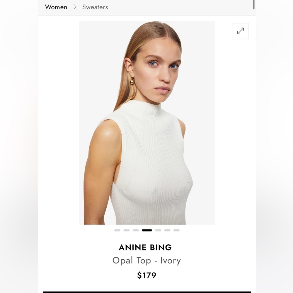 Anine bing opal top in ivory